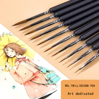 10 wolf brushes for detailed painting miniature acrylic resin gouache acrylic pens paint line art supplies