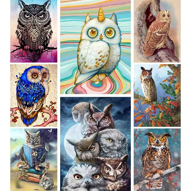 

Алмазная живопись 5D «сделай сам», Сова, животное, вышивка крестиком, алмазная вышивка, картина ночного клуба, украшение для детской комнаты ...
