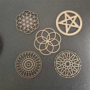Цветок жизни, геометрические деревянные украшения, деревенский дом, настенное искусство, вывеска для декора деревянная подставка, деревенский Свадебный декор
