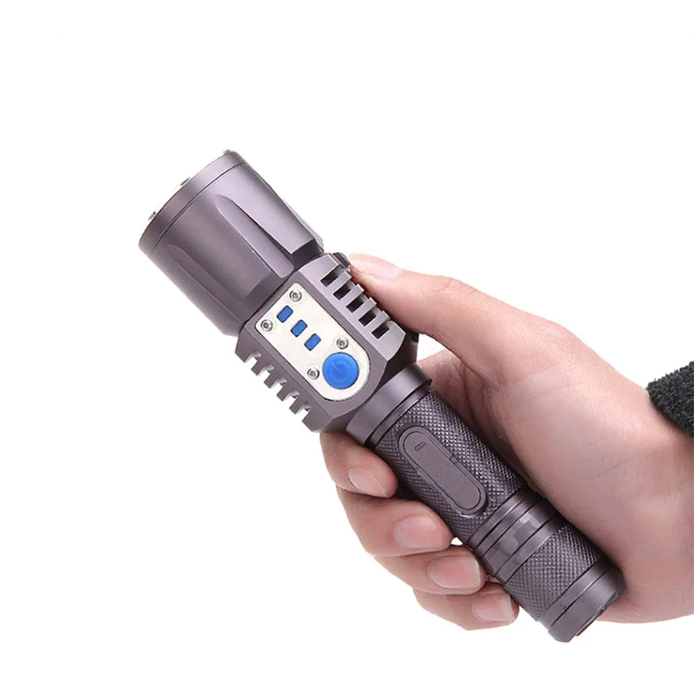 Портативный тактический светодиодный фонарик с функцией внешнего аккумулятора