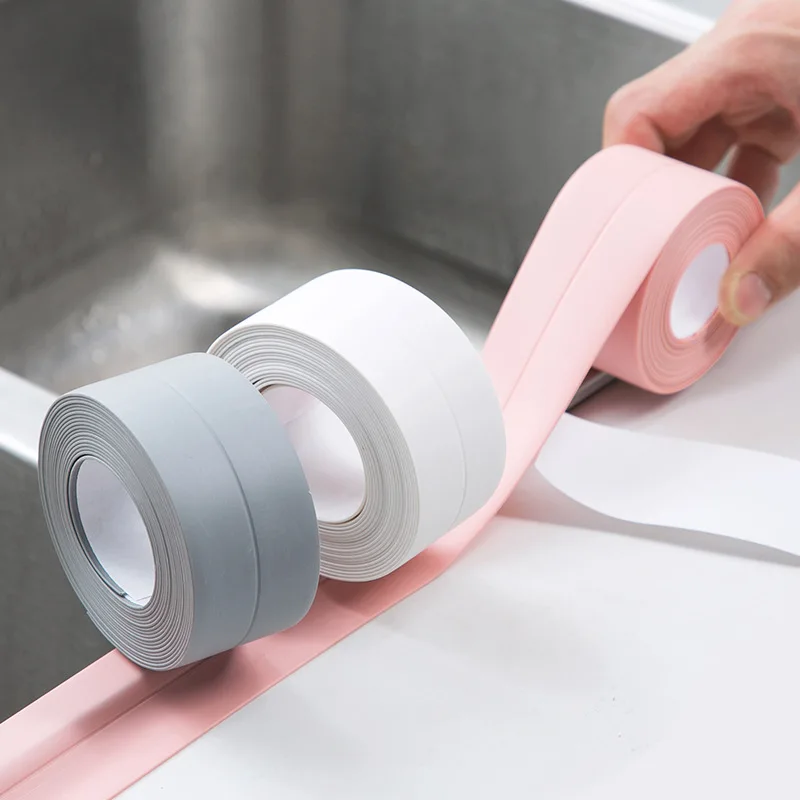 

3.2mx22mm Bathroom Shower Sink Bath Sealing Strip Tape White PVC Self adhesive Waterproof Wall Sticker for Bathroom Kitchen