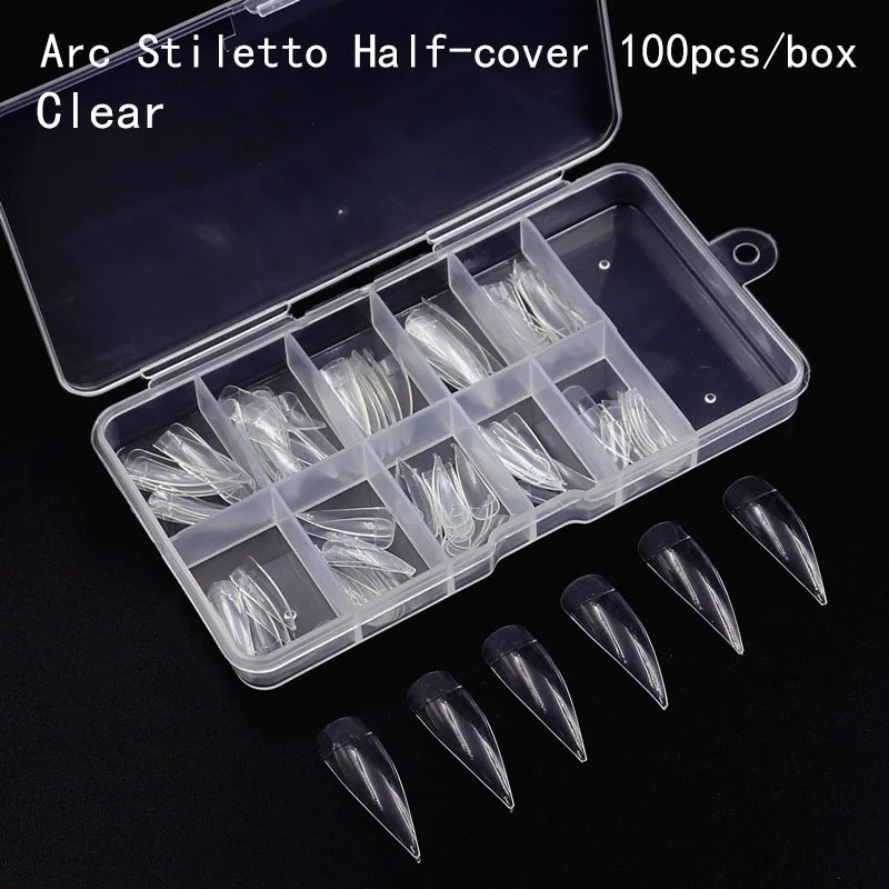 Искусственные искусственные ногти 100 шт./коркор. для наращивания ногтей с полным