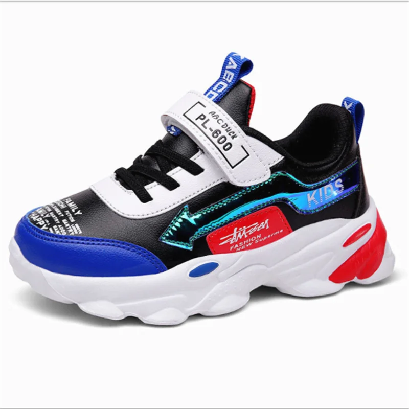 

2021 Spring Autumn Children Shoes Leather Waterproof Lightweight Boys Running Sports Shoes Fashion Child Comfortable Non-slip C