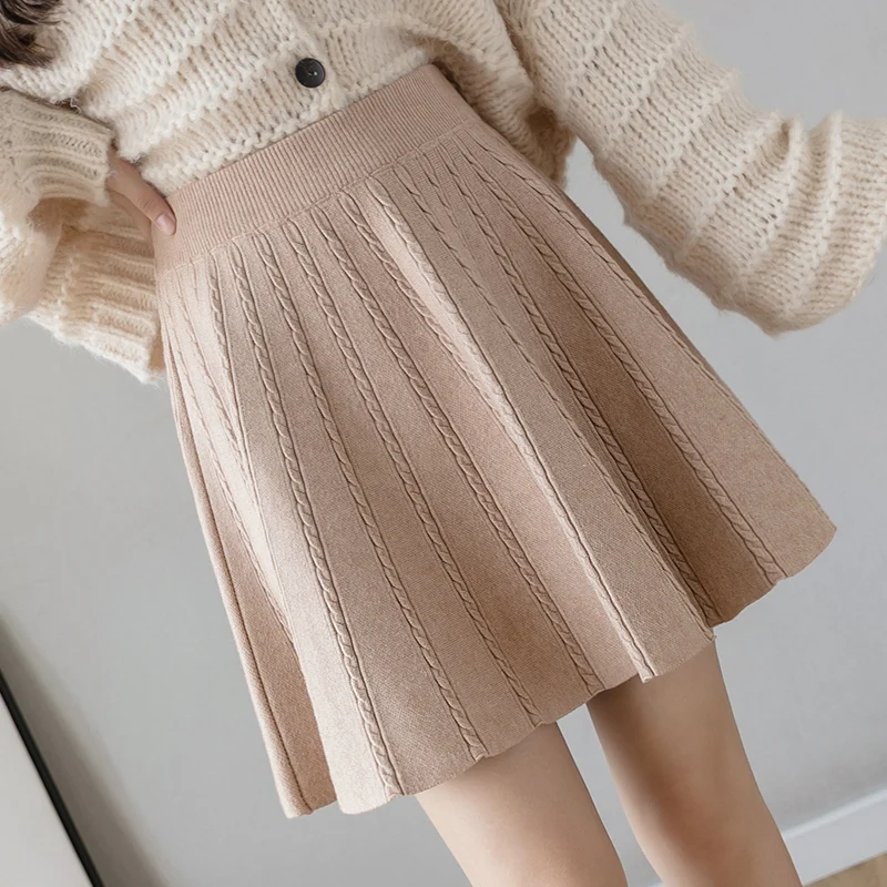 

Женская трикотажная Мини-юбка с поясом на резинке