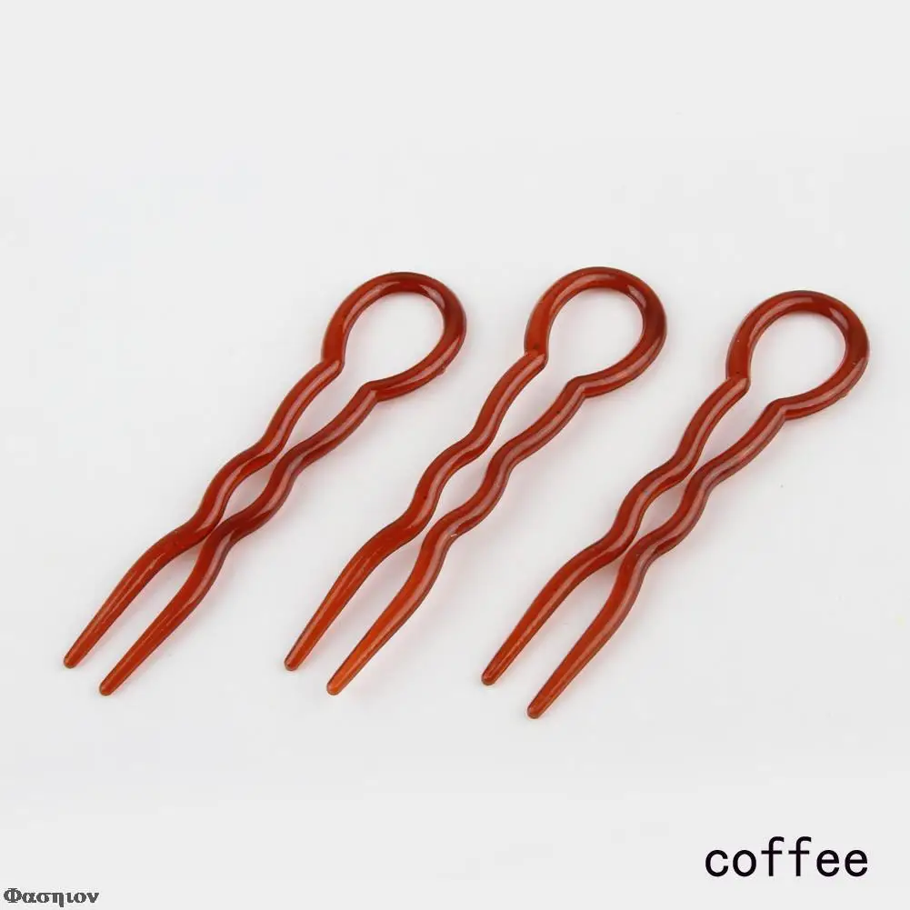 3 шт./компл. Модные ABS Япония OL Избранное u-образные заколки для волос пластиковые