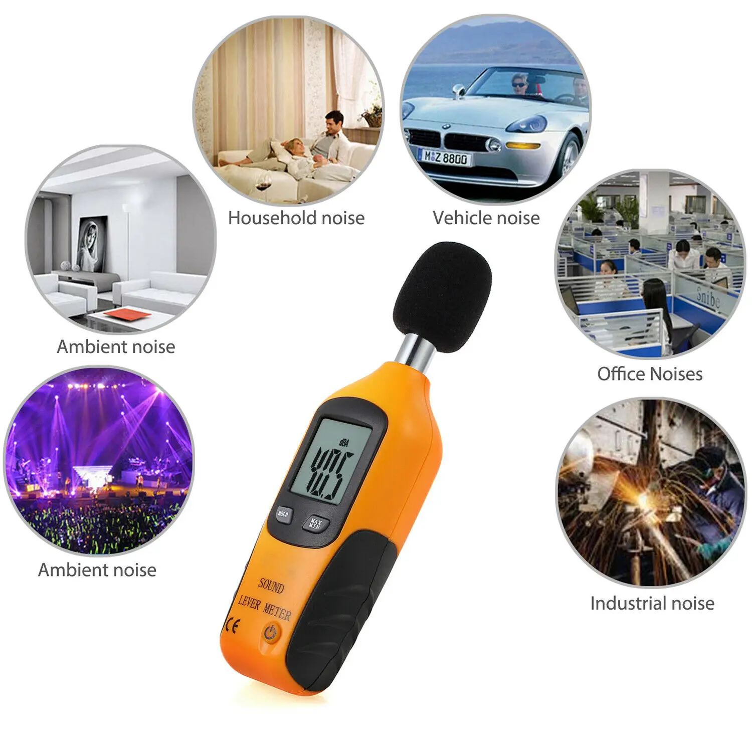 Автомобильный измеритель давления DB тестер ЖК цифровой звуковой уровень децибел