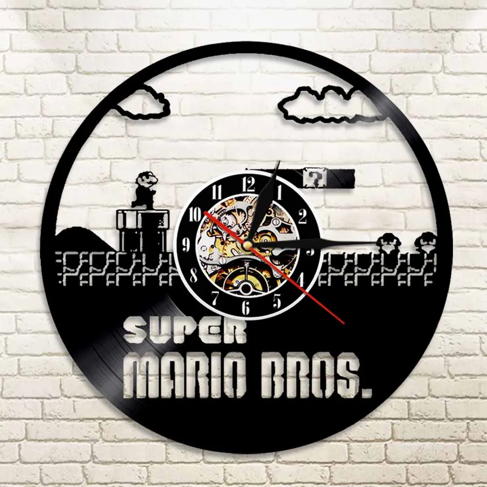 Настенные часы в стиле ретро с грибами для видеоигр Gameboy блок задними знаками
