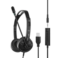 wired headphones headsets with mic volume control 3 5mm usb plug for conference pc computer phone game noise canceling earphone