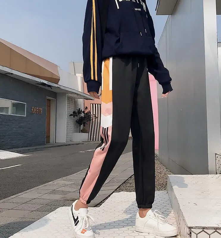 Осенние женские брюки японские Kawaii Harajuku Ulzzang повседневные свободные Ins Harlan повседневные брюки женская одежда для женщин