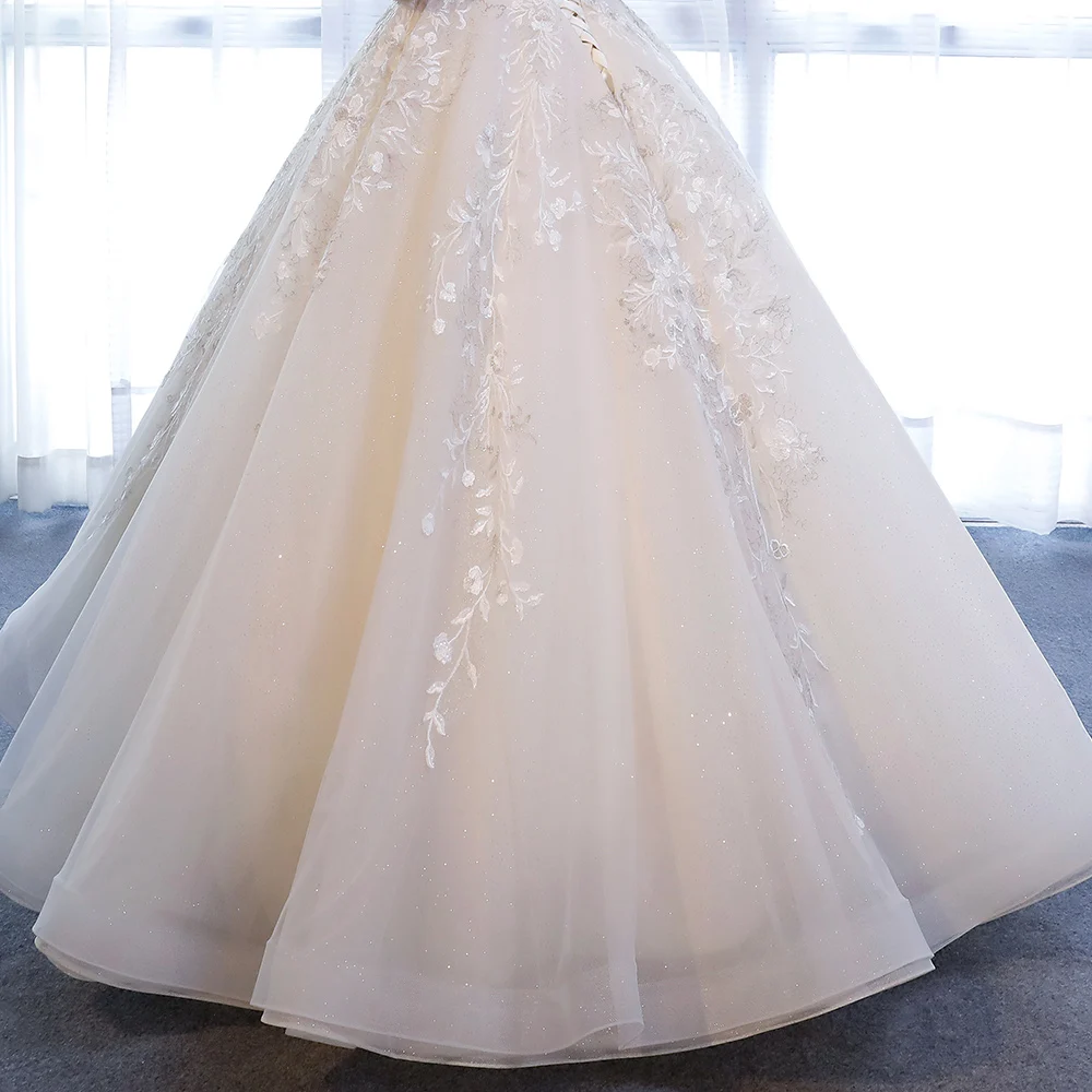 

163 vestido de noiva princesa bride dress sequins organza robe de marie bohme sukienki na wesele damskie