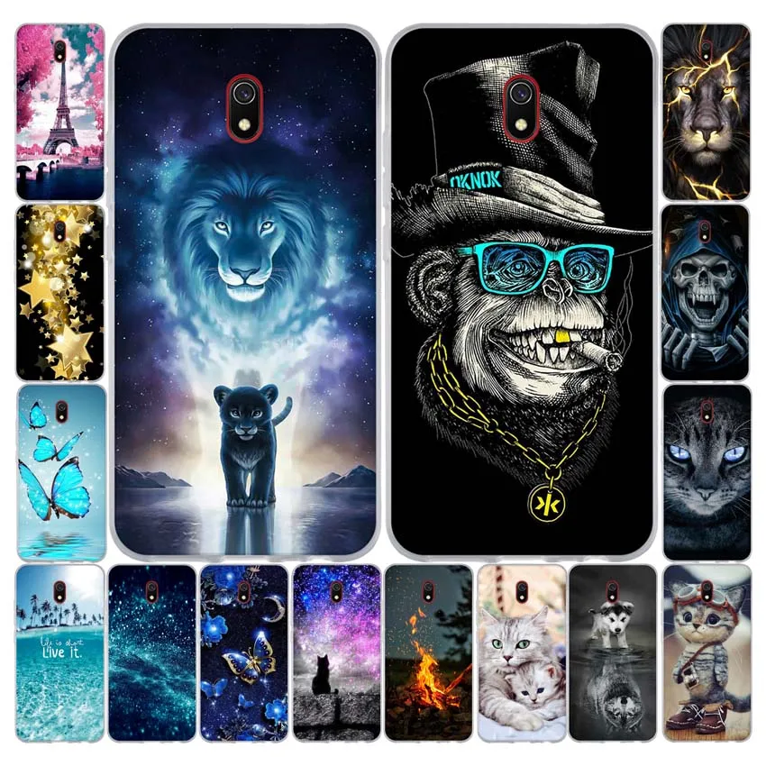Чехол для телефона Xiaomi Redmi 8A Caes прозрачный силиконовый мягкий ТПУ чехол на заднюю