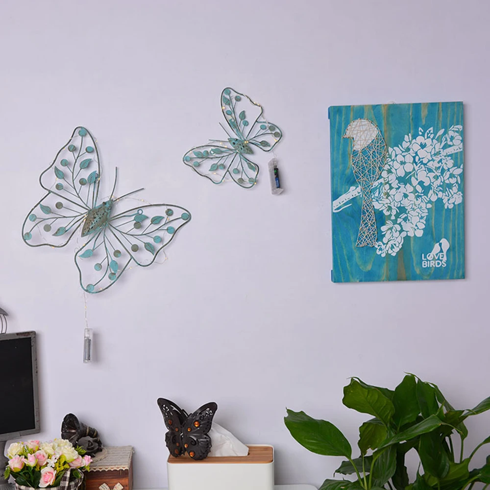 1 шт. ручная работа металлическая Железная Бабочка Форма настенная сцена