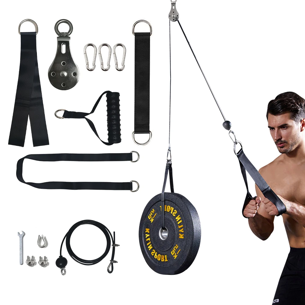 

Adjustable DIY 3m LAT Pulley Cable Machine Cable Pulley System Home Gym Fitness Weight Lifting Triceps Biceps Workout Equipment