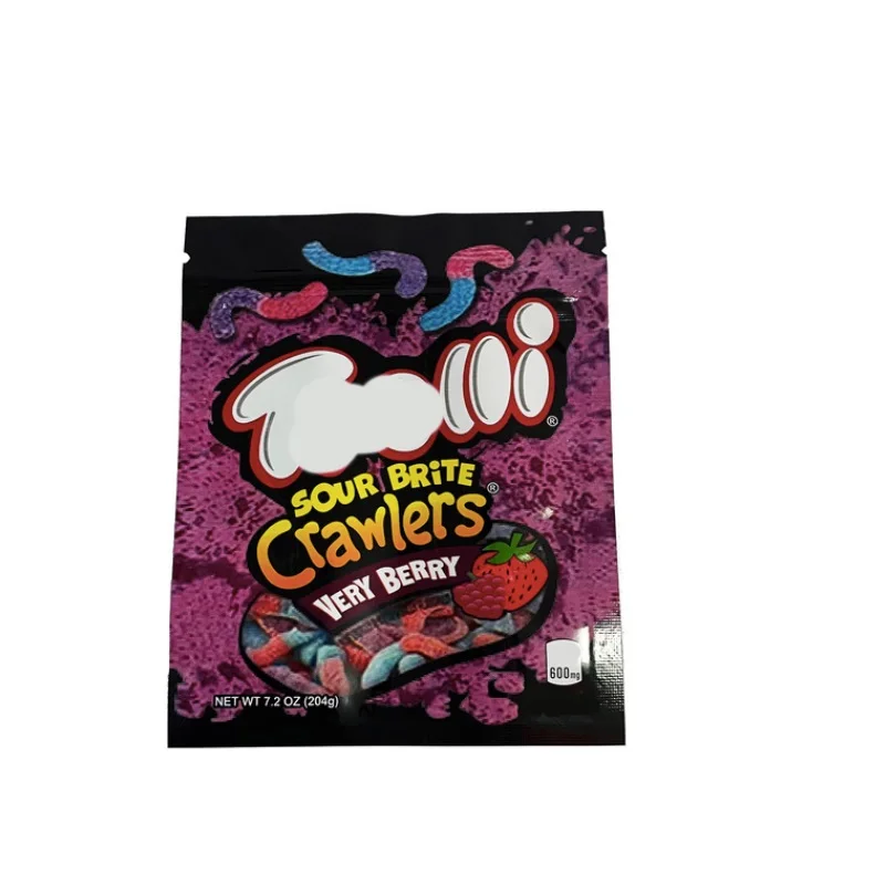 

600mg mylar bags 12 designs Trrlli sour brite crawlers watermelon sharks llamas errlli berry worm gummy ediblesbags