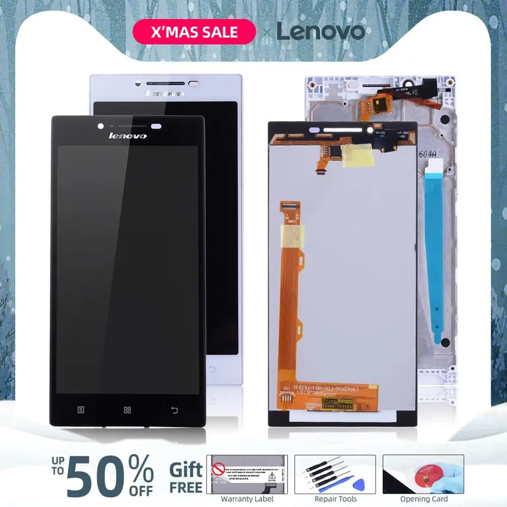 Дисплей для LENOVO P70 LCD P70-A P70A в сборе с тачскрином на рамке черный белый