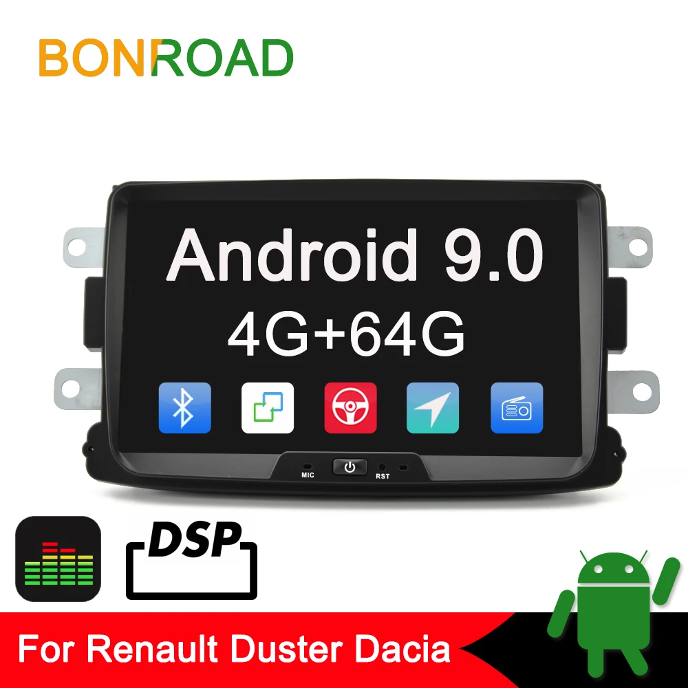 Автомобильный мультимедийный плеер Bonroad 8 дюймов Android 9 0 для Renault Duster Dacia 2012 2015