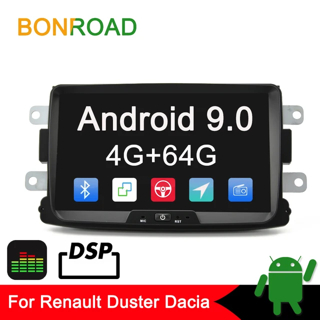 Автомобильный мультимедийный плеер Bonroad, 8 дюймов, Android 9,0, для Renault Duster Dacia 2012 2015, радио, GPS навигация, 4 Гб ОЗУ, 64 Гб ПЗУ, Wi Fi