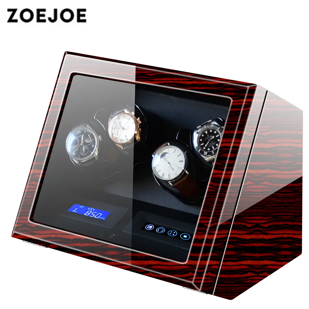 ZOEJOE автоматические часы с коробкой заводчик часов Mabuchi мотор ЖК-дисплей