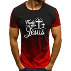 Мужская Повседневная рубашка с надписью Thank You и принтом Иисуса, 4 цвета