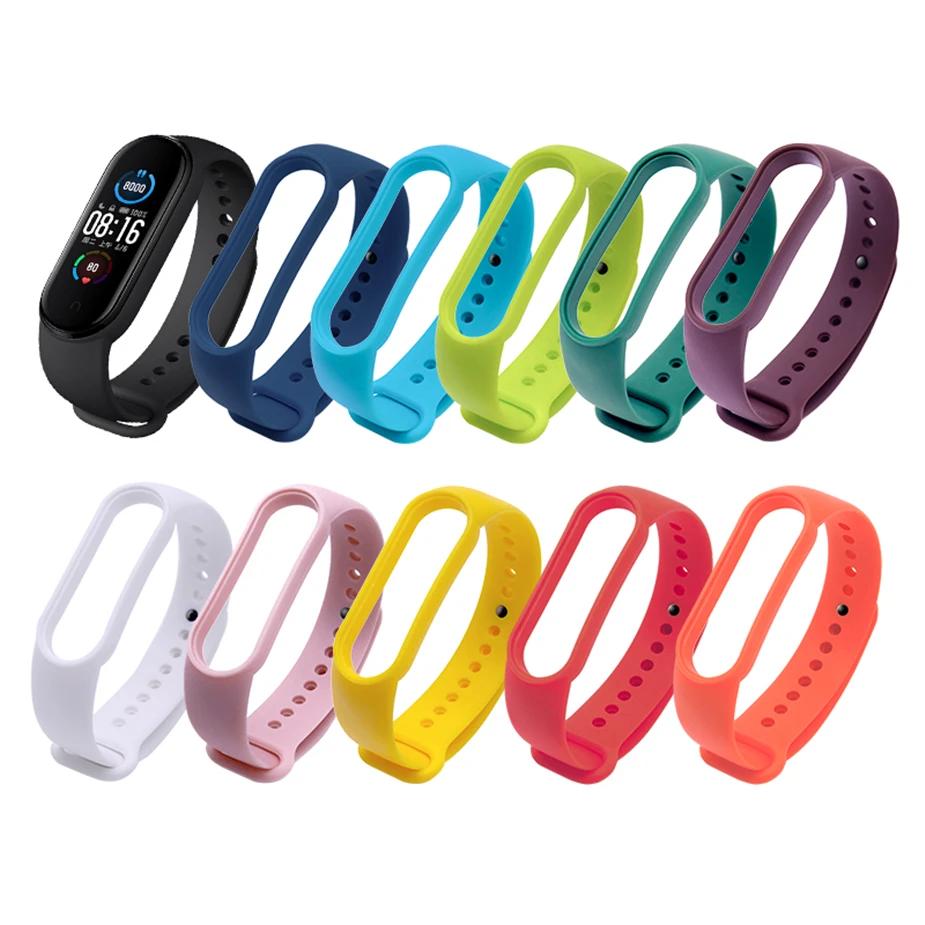 Ремешок для умных часов Xiaomi Mi Band 5 4 3 силиконовый сменный Браслет Для MiBand ремешок