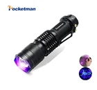 Мини-УФ 9 16 фонариков светодиодный фонарик 395нм черный свет зум длина волны фиолетовый светильник УФ светодиодный долговечный фонарик алюминиевая лампа