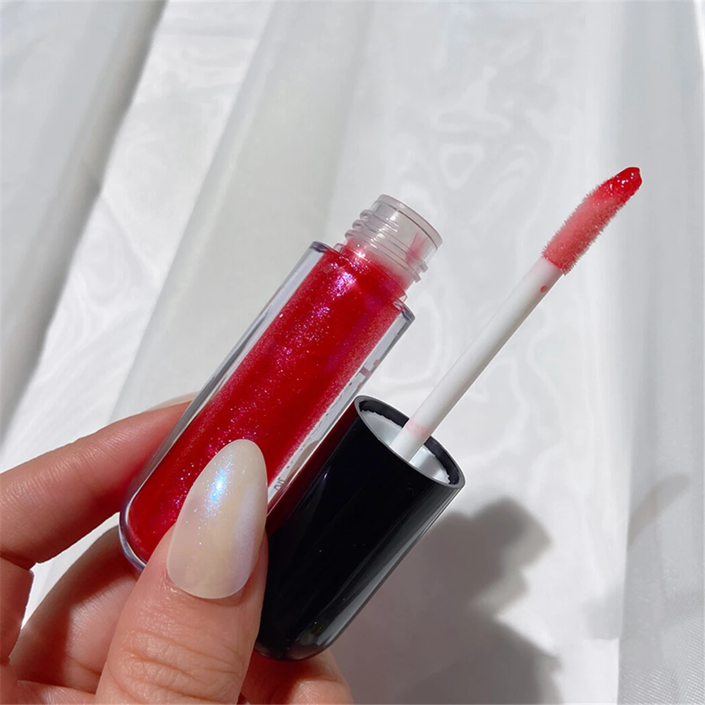 Блестящий жидкий Мерцающая Губная помада увлажняющая маска для губ с украшением