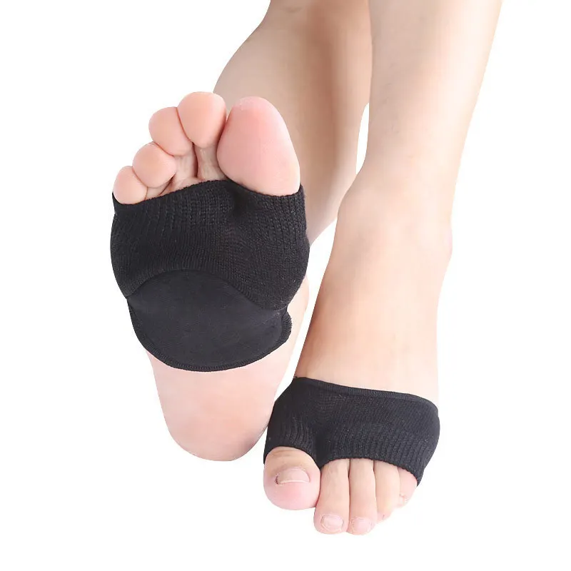 

2pieces=1pair Two Toes Half Socks High Heel Women Foot Care Tools Sweat-Absorbed Forefoot Palm Toe Separating Pedicure