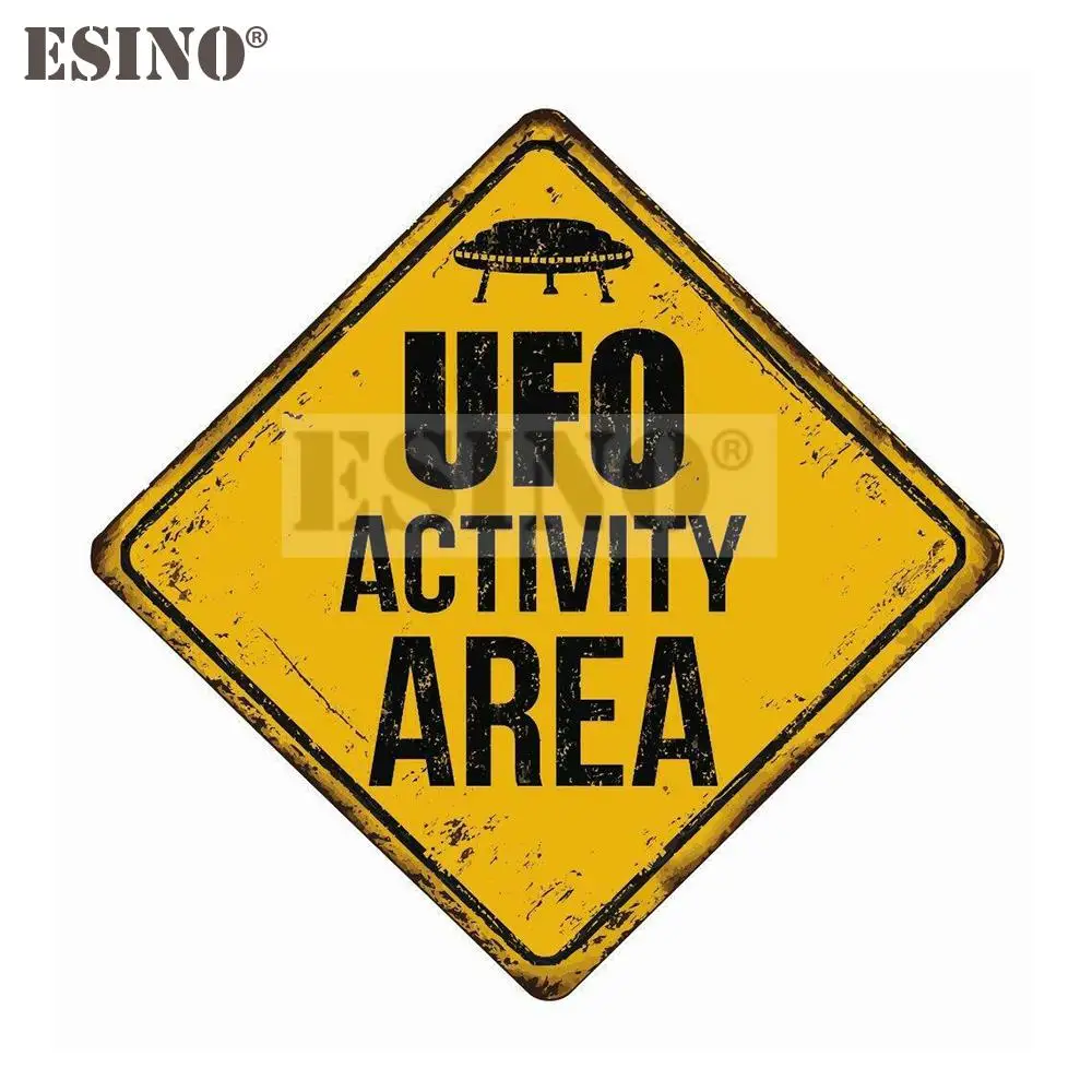 

Car Styling Creative Funny Warning Area 51 Alien UFO Activity Area Cartoon PVC Decal Waterproof Car Body Sticker Pattern Vinyl