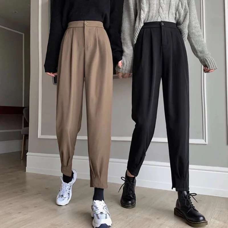 

Высокое качество 2021 штаны-шаровары брюки женские эластичные с высокой талией женские шорты "бомбер" ботинок для Свободные повседневные раб...