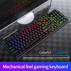 Игровая клавиатура, механическая Водонепроницаемая игровая клавиатура RGB с подсветкой, для настольного ПК