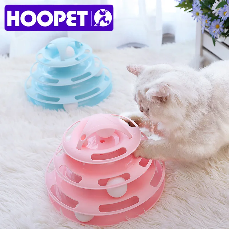 HOOPET четырехуровневая игрушечная игрушка для кошек башня треки диск