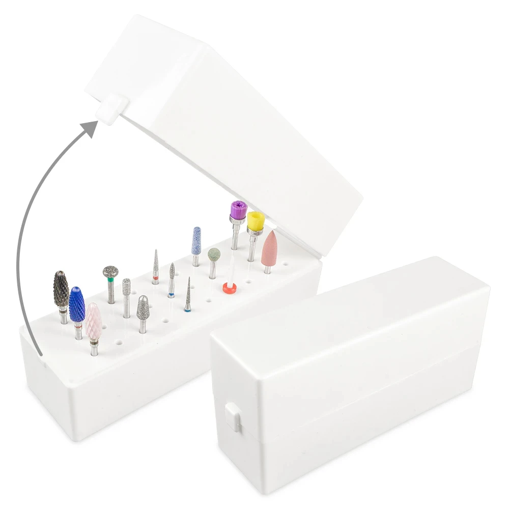 30 отверстий Держатель для сверл ногтей подставка сверла коробка хранения пустых