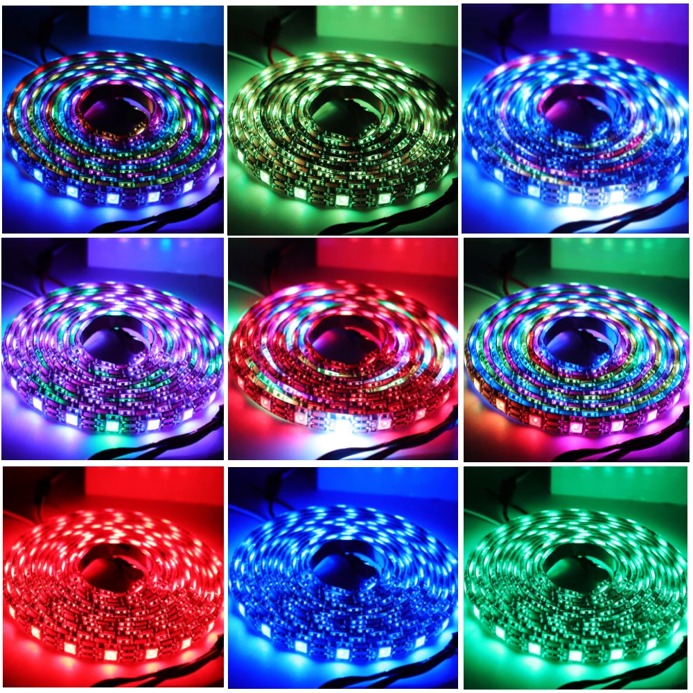 WS2812B WS2812 цветных (RGB) светодиодных лент индивидуально адресуемых Smart 5050