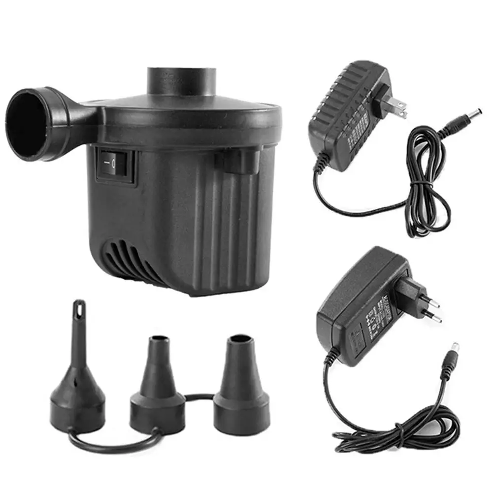 Электрический воздушный насос с 3 насадками портативный для воздушного матраса