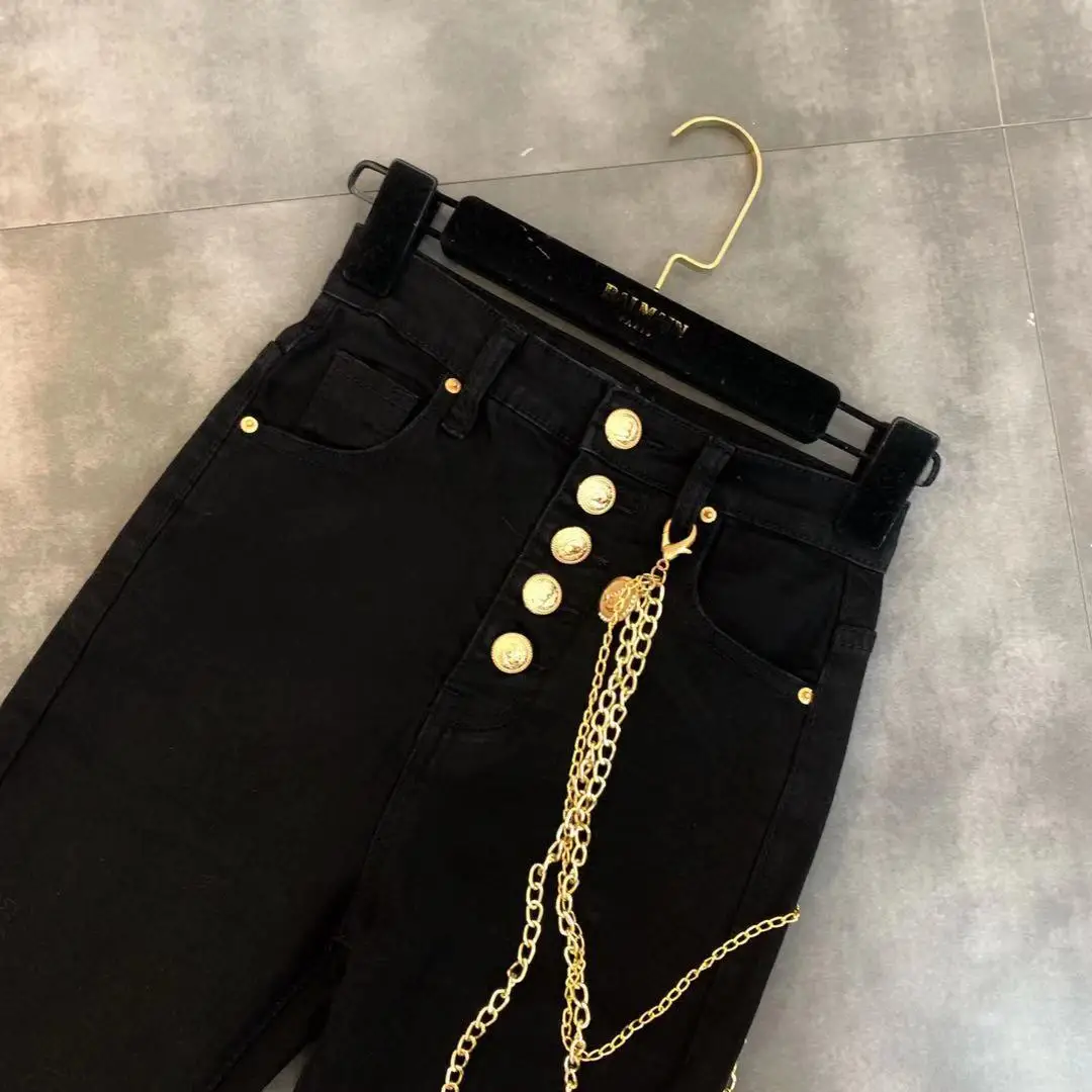 Женские тонкие брюки с высокой талией Новинка осени 2019 | Женская одежда