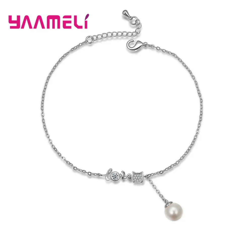 Женский Регулируемый браслет из серебра 925 пробы с жемчугом|Гибкие и жесткие