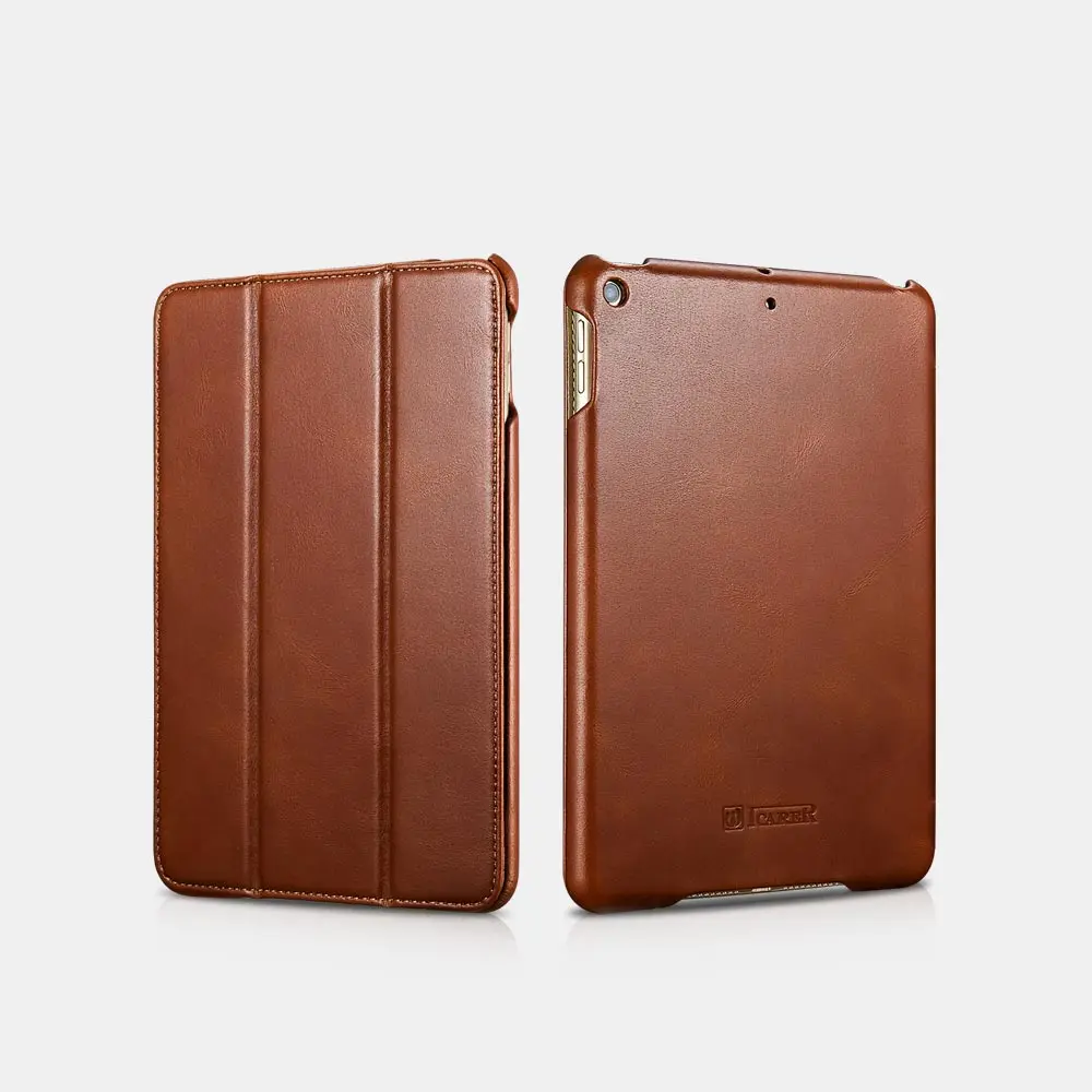 Icarer для Apple iPad Mini 5 (7 9 дюйма) Винтажный чехол книжка из натуральной кожи защитный