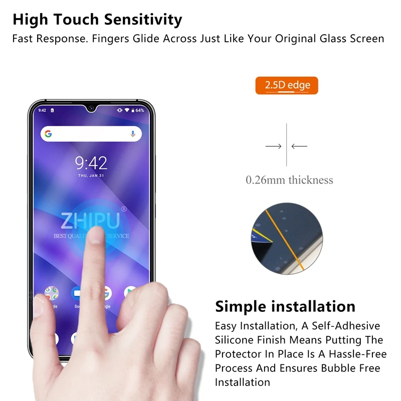 Закаленное Стекло для UMIDIGI A5 PRO Стекло Экран протектор 2.5D с уровнем твердости 9H премиум-класса из закаленного Стекло для UMIDIGI A5 профессиональная защитная пленка