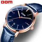 Часы DOM мужские спортивные, модные водонепроницаемые кварцевые деловые с хронографом и датой