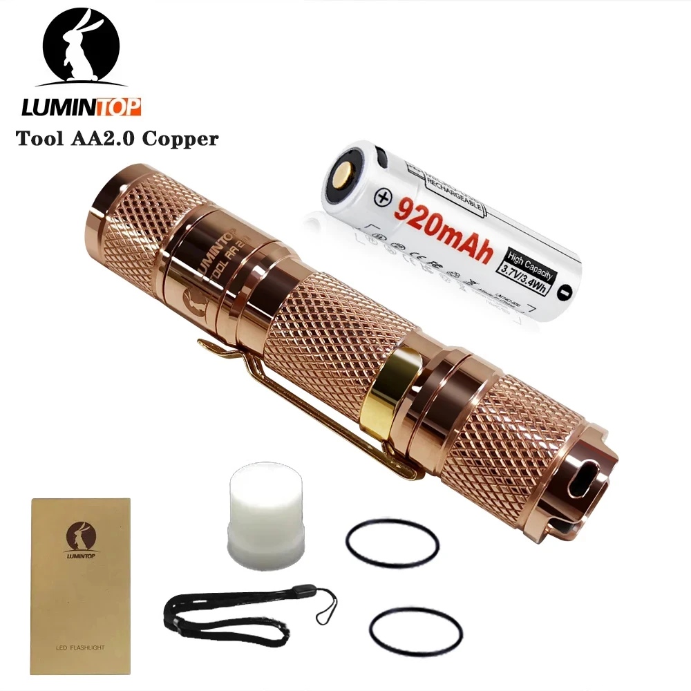 Фонарик Lumintop Tool AA 2.0 медный фонарик Cree XP-L HD светодиодный фонарь макс. 650 люмен