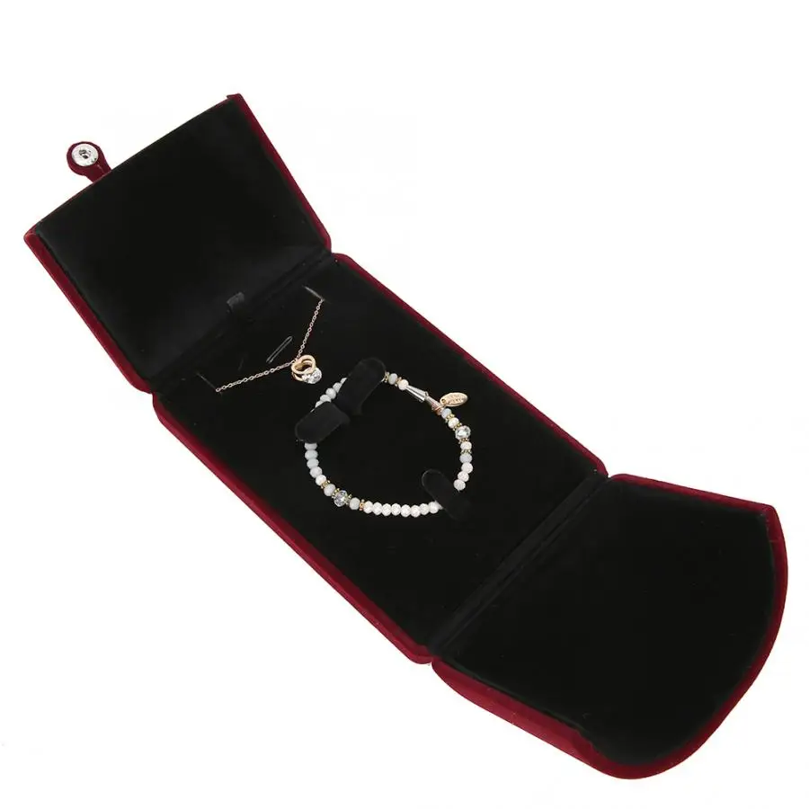 Новый элегантный двойной открытый органайзер для ювелирных изделий бордовый