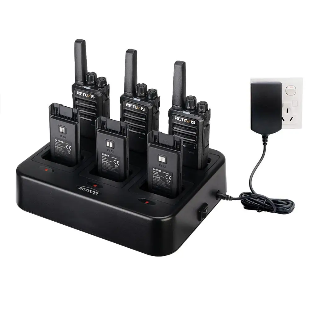 Retevis RT668 Walkie Talkie 6 PCS PMR 446 Two-Way Radio Walkie-Talkies communication equipment Rechargeable for Hotel Restaurant