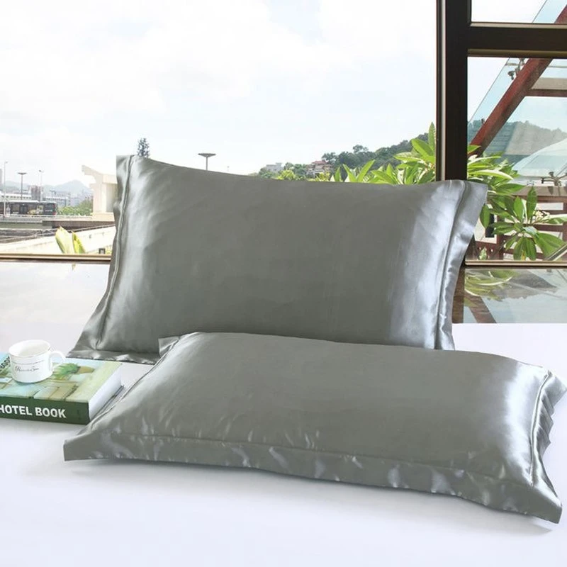 

Pure Color High Quality Smooth Silk Ice Satin Pure Simulation Comfortable Pillowcase Household Bedding