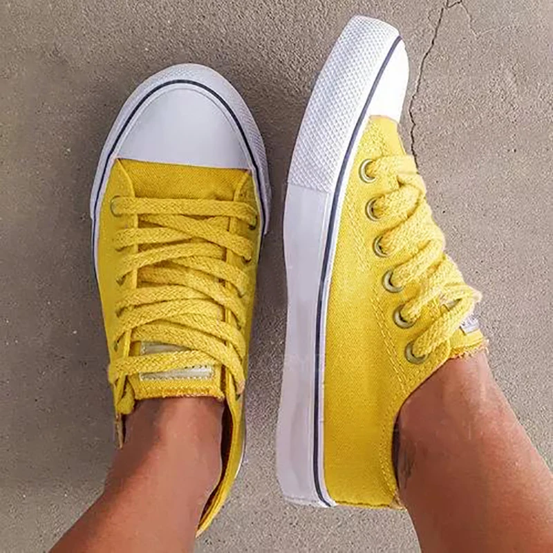 Женская желтая парусиновая обувь классические женские парусиновые туфли