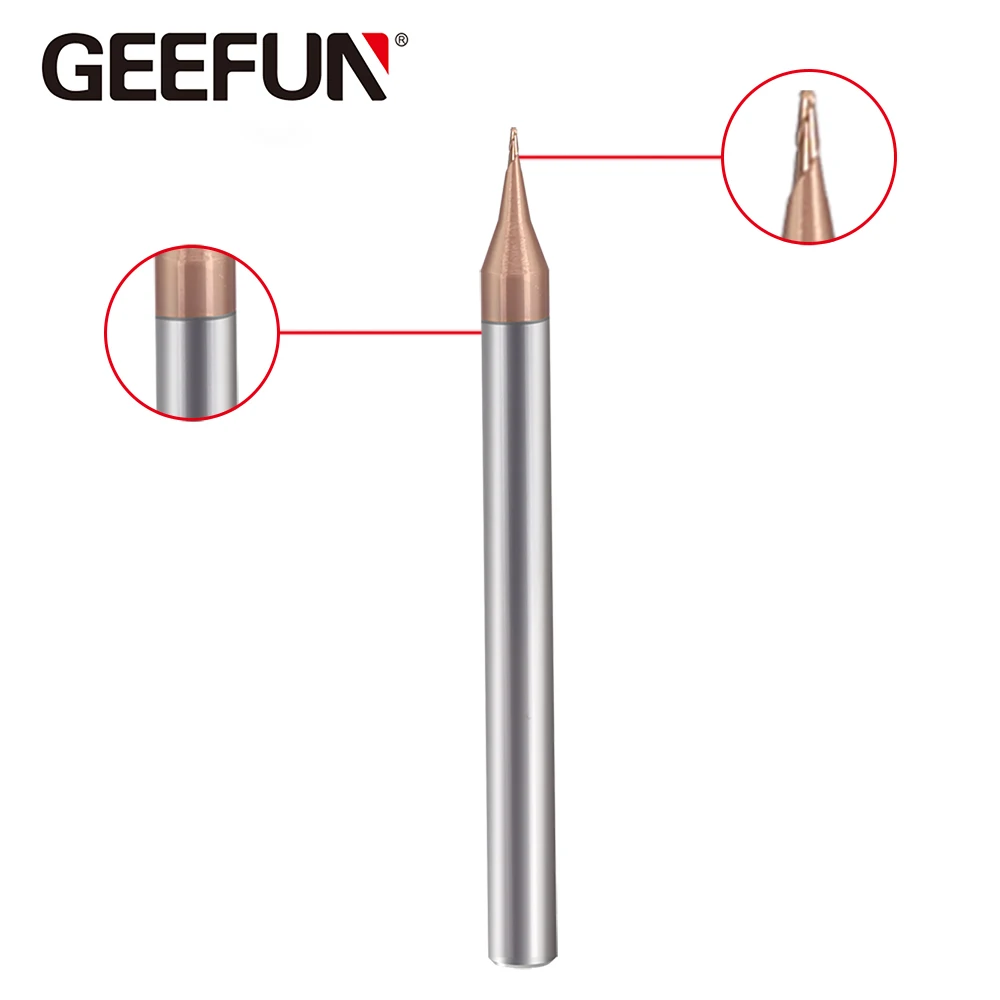 JF HRC55 карбид вольфрама твердосплавные 2 флейты микро шаровая носовая Концевая