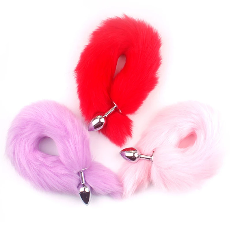 Анальная пробка с лисьим хвостом для игр взрослых из нержавеющей стали