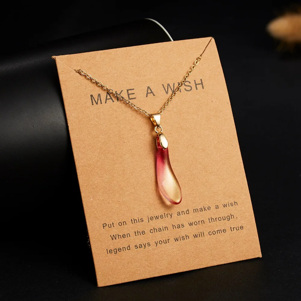 Wish Card, чокер с медальоном с камнем, ожерелье для женщин, Золотая цепочка, ожерелье, Женский дружеский подарок, ювелирные изделия