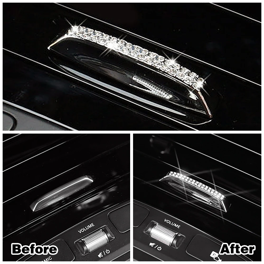

For Mercedes Benz GLB Class GLB220 GLB250 2020 2021 Center Console Storage Box Adjust Switch Button Crystal Trim