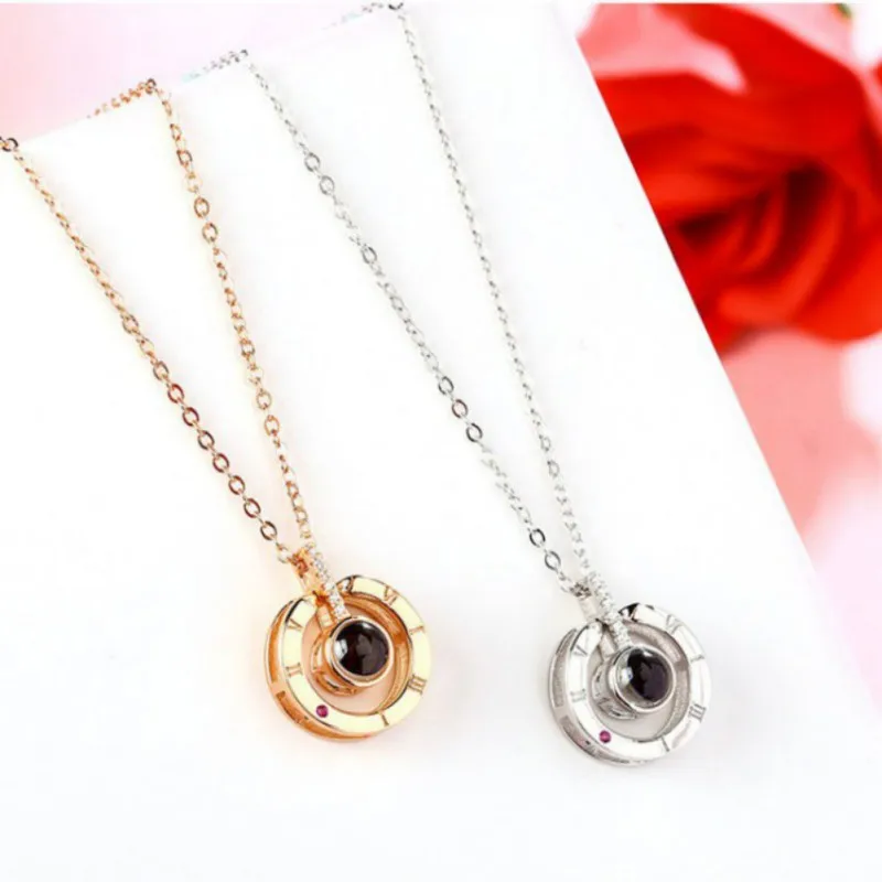 Ожерелье 100 языков любовь женщин новый стиль личности круглой формы сплава