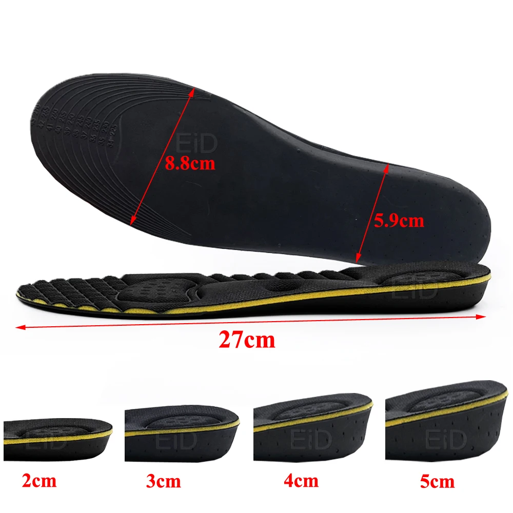 EiD Magnet massage Height increase insoles for women men 2/3/4/5 cm up invisiable arch support orthopedic insoles Heighten Lift